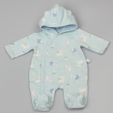 WF1701: Baby Boys All Over Print Quilted All In One (0-9 Months)